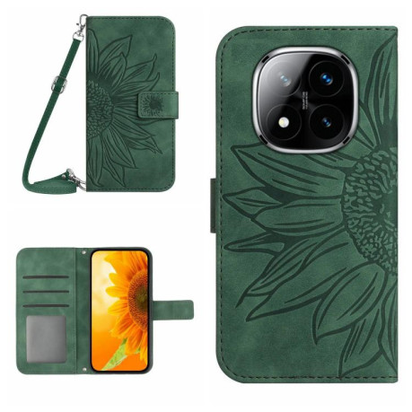 Чохол-книжка Skin Feel Sun Flower для Redmi Note 14 Pro 4G - зелений