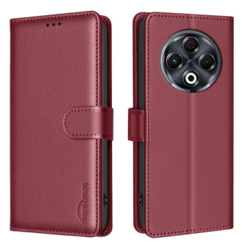 Чехол-книжка Litchi Texture RFID Anti-theft Leather на Tecno Spark 30 4G — красный