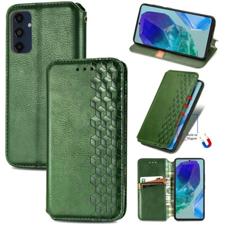 Чехол-книжка Cubic Grid для Samsung Galaxy A16 5G - зеленый
