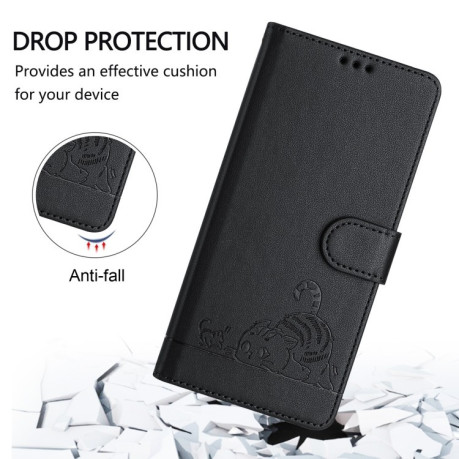Чехол-книжка Cat Embossing Pattern на Infinix Smart 8 - черный