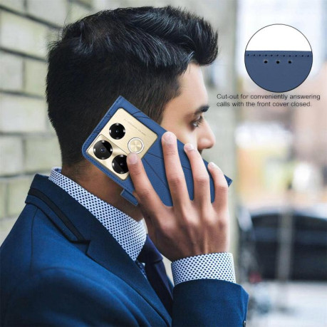 Чехол-книжка Geometric Pattern RFID Leather для Infinix Note 40 Pro 4G / 40 Pro+ 5G - синий