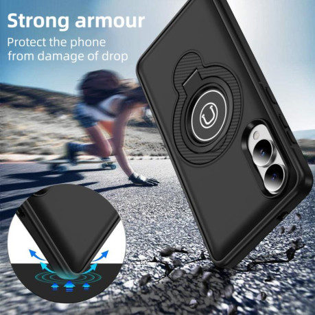 Протиударний чохол Ring Holder Magnetic для Samsung Galaxy S25 Edge 5G - чорний