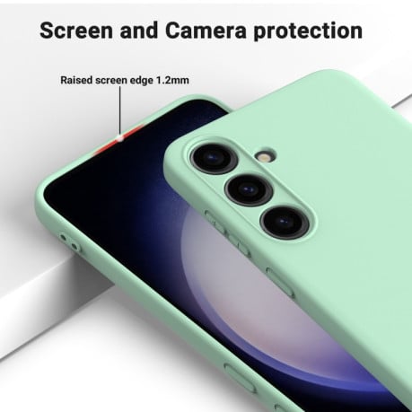 Силиконовый чехол Solid Color Liquid Silicone на Samsung Galaxy S24 5G - зеленый