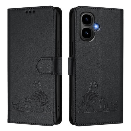 Чехол-книжка с тиснением Cat Rat защитой от сканирования RFID на Infinix Smart 10 4G - черный