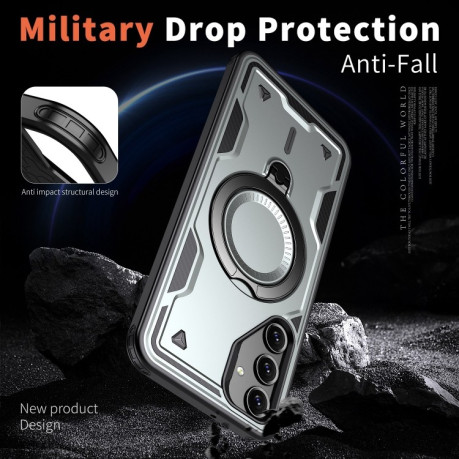 Противоударный чехол MagSafe Holder Armor PC Hybrid для Samsung Galaxy A16 5G - серый