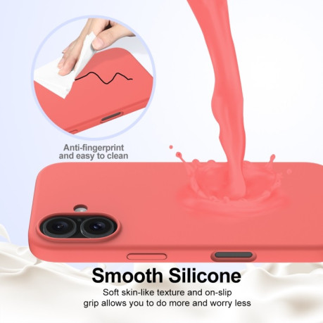 Силиконовый чехол Shockproof Silicone Magsafe для iPhone 16 Plus - оранжево-розовый