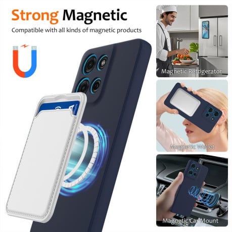 Силиконовый чехол Shockproof Silicone с Magsafe на Motorola Moto G15 / G15 Power - синий