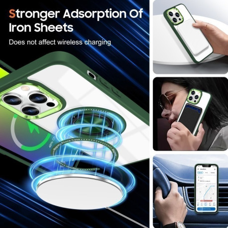 Ударозахисний чохол Magnetic Rotating Ring Holder на iPhone 16 Pro Max - зелений