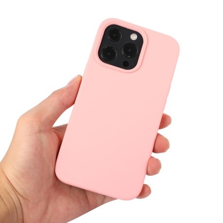 Силиконовый чехол Solid Color Liquid на  iPhone 14 Plus - розовый