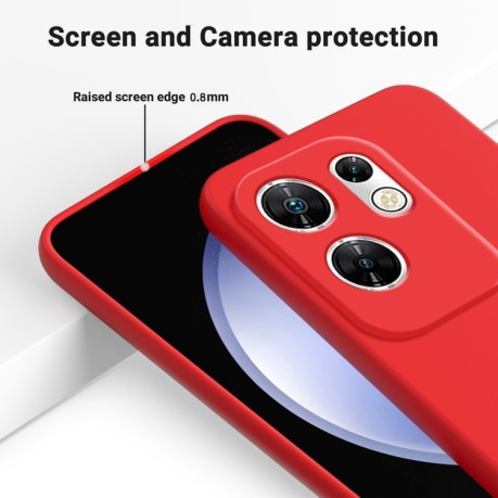 Силиконовый чехол Solid Color Liquid Silicone на Infinix Zero 30 4G - красный