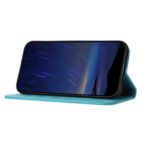 Чохол-книжка з фактурою “плетіння” Woven та декоративним рядком Stitching на Samsung Galaxy S25 FE 5G - синій