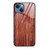 Противоударный чехол Wood Grain Glass на  iPhone 14 Plus - кофейный