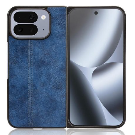 Чехол с прострочкой Sewing Cow Pattern для Google Pixel 10 Pro Fold — синий
