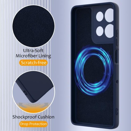 Силиконовый чехол Shockproof Silicone Magsafe для Motorola Moto G75 5G - синий
