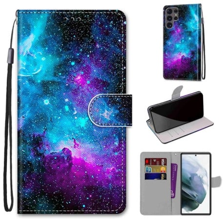 Чохол-книжка Coloured Drawing Cross Samsung Galaxy S22 Ultra 5G - Starry Sky