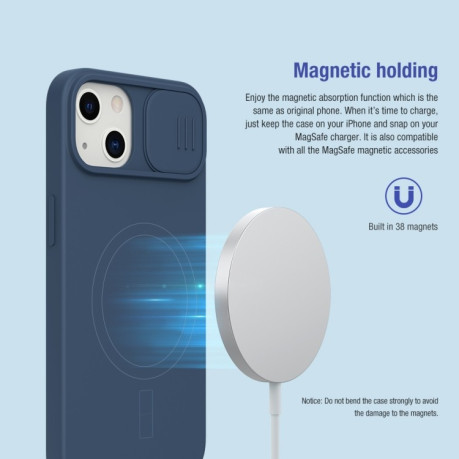 Силиконовый чехол NILLKIN CamShield (MagSafe) для iPhone 14/13 - фиолетовый