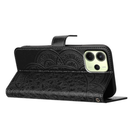 Чохол-книжка Flower Embossed Leather Xiaomi Redmi Note 14 4G 164.48mm - чорний
