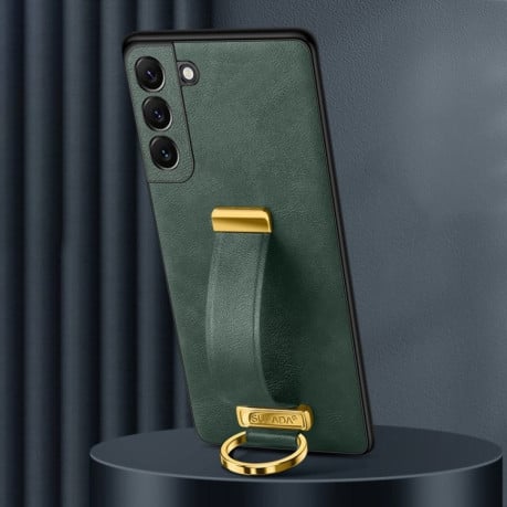 Противоударный чехол SULADA Leather Texture Skin Feel Shockproof для Samsung Galaxy S25+ 5G - зеленый