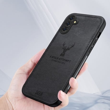 Ультратонкий чехол Deer Head Cloth Skin для Samsung Galaxy S24 FE 5G - черный