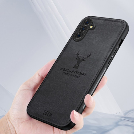 Ультратонкий чехол Deer Head Cloth Skin для Samsung Galaxy S24 FE 5G - синий