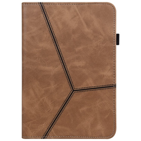 Чехол Solid Color Stripe Embossed Leather для Xiaomi Redmi Pad SE - коричневый