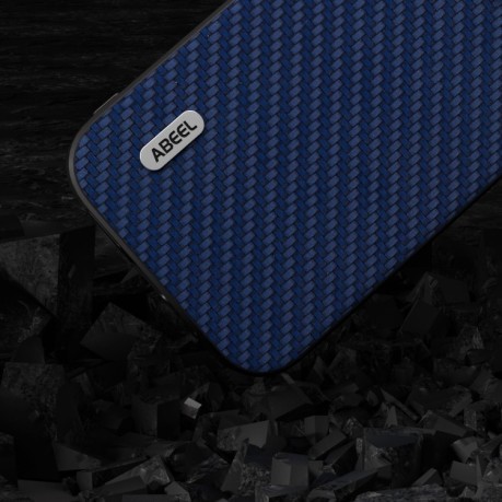 Ударозахисний чохол ABEEL Carbon Fiber на iPhone 15 Plus - синій