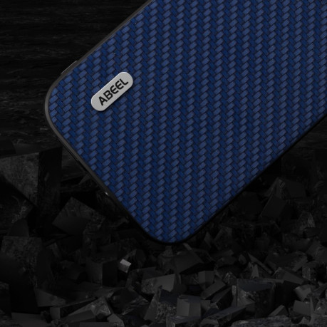 Ударозахисний чохол ABEEL Carbon Fiber на iPhone 15 Pro - синій