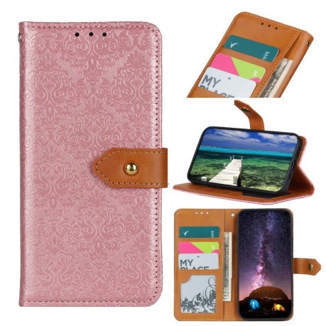 Чехол-книжка European Floral для Samsung Galaxy M33 5G - розовый