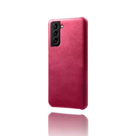 Протиударний чохол Calf Texture для Samsung Galaxy S22 – пурпурно-червоний