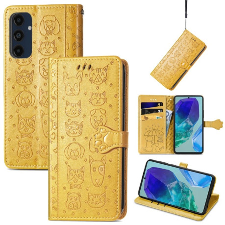Чехол-книжка Cat and Dog для Samsung Galaxy A16 - желтый