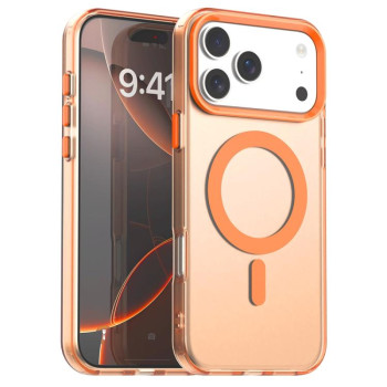 Противоударный чехол Candy Magsafe PC Hybrid TPU на iPhone 18 Pro Max — оранжевый