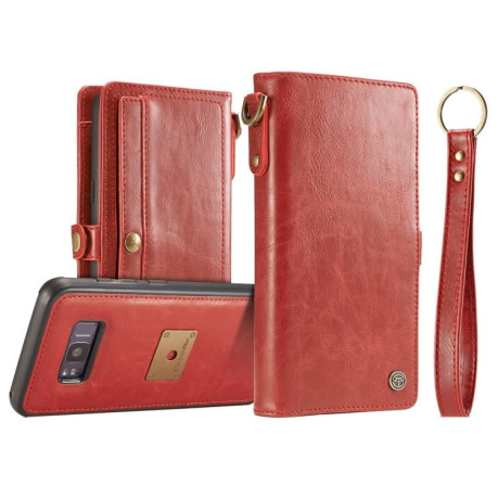 Кожаный чехол-книжка CaseMe Qin Series Wrist Strap Wallet Style со встроенным магнитом на Samsung Galaxy S8 /G950-красный