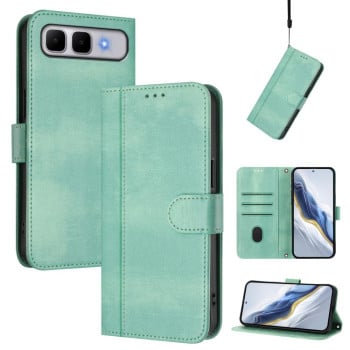 Чехол-книжка Line Splicing эко-кожа Ретро для Infinix Smart 10 Plus — мятный