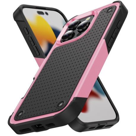 Противоударный чехол PC + TPU Shockproof Protective для iPhone 16 Pro - Pink+Black