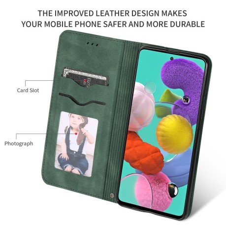 Чохол-книга Retro Skin Feel Business Magnetic Samsung Galaxy А51 - зелений