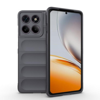 Силиконовый чехол Magic Flannel для Motorola Edge 60 Pro 5G - темно-серый