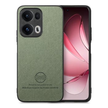 Чехол Twill Fabric Leather Skin Back для OPPO Reno13 Pro Global - зеленый