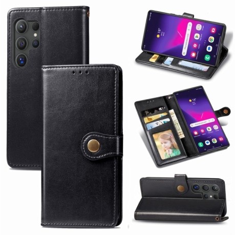 Чехол-книжка Retro Solid Color на Samsung Galaxy S25 Ultra 5G - черный