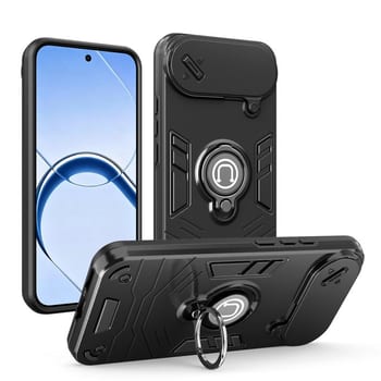 Протиударний чохол Sliding Camshield Ring Holder на Realme 16 5G — чорний
