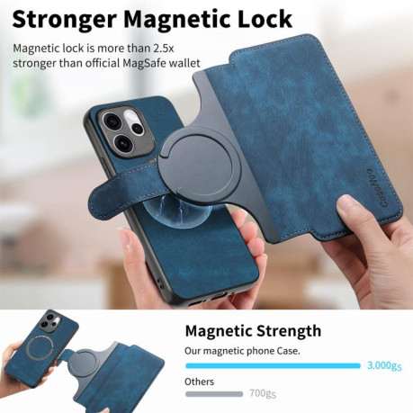 Чохол-книжка CaseNeo MagSafe RFID Anti-theft Retro Leather на OPPO Reno15 Pro 5G Global — синій