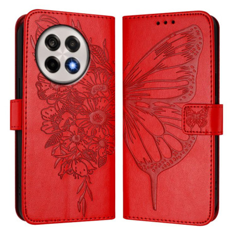 Чохол-книжка Embossed Butterfly для OnePlus 13R/Ace 5/Ace 5 Pro - червоний