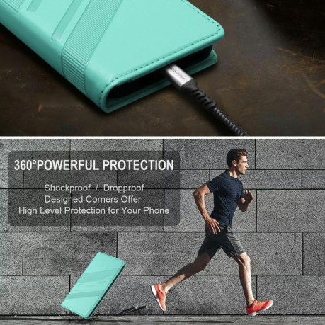 Чехол-книжка Embossed Multi-functional Wallet Retro Leather на Realme GT7 Pro - зеленый