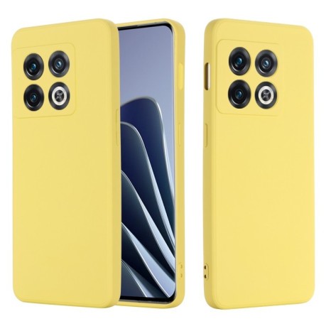 Силиконовый чехол Solid Color Liquid Silicone на OnePlus 10 Pro - желтый