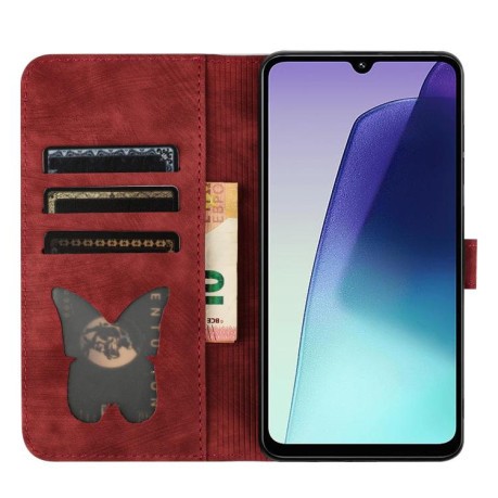 Чохол-книжка Cat Embossing Pattern на Xiaomi Redmi A4 5G - червоний