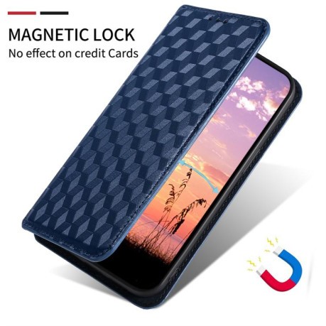 Чехол-книжка Cubic Grid Texture Flip Leather для Xiaomi Redmi Note 14 4G 164.84mm - синий