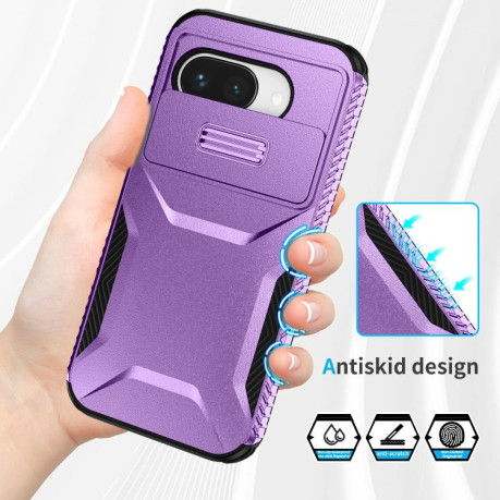 Противоударный чехол Sliding Camshield для Google Pixel 9a - фиолетовый