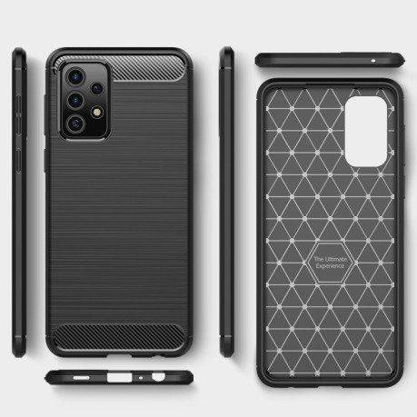 Чехол Brushed Texture Carbon Fiber на Samsung Galaxy A52/A52s - красный