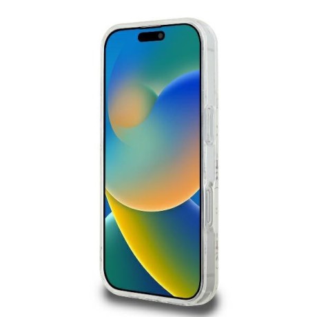 Оригінальний чохол Guess IML 4G Background MagSafe для iPhone 16 Pro - White