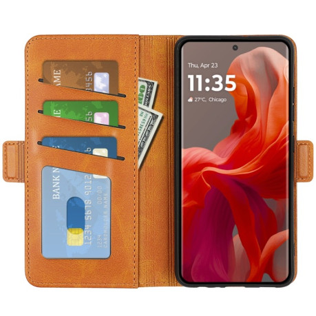 Чохол-книжка Dual-side Magnetic Buckle для Motorola Moto G85 5G - жовтий