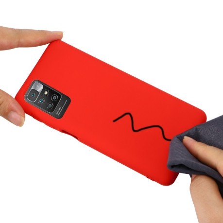 Силиконовый чехол Solid Color Liquid Silicone на Xiaomi Redmi 10 - красный